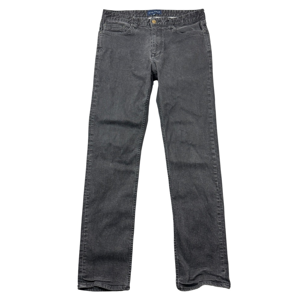 Five Four Briggs Straight Leg Jeans Mens 34 (33x32) Gray Stretch Denim Pants